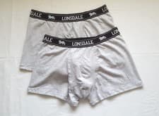 Image of MENS LONSDALE GREY/BLACK BOXER SHORTS TRUNKS-2 PACK-NO FLY UNDERWEAR-SIZE 2XL