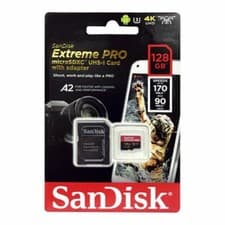 Image of SanDisk Extreme PRO 128GB microSDXC UHS-I Memory Card with SD Adapter A2 -UK