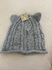 Image of BNWT Accessorize Grey Knitted Beanie Hat