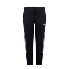 Image of Lonsdale Mens 2 Stripe Tapered Trousers Bottoms Pants Open Hem Poly Tracksuit