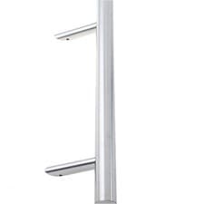 Image of Premium Stainless Steel Cranked Pull Handle - 1800mm x 32mm Satin Finish - Door