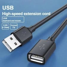 Image of USB 2.0 Extender Extension Cable Cord Type A Male to Female HIGH SPEED