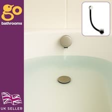 Image of Nickel Overflow Bath Filler Brushed Nickel Bath Waste Filler Modern Bathrooms