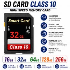 Image of SD Card 16GB 32GB 64GB 128GB 256GB Class 10 High Speed SDHC Memory Card