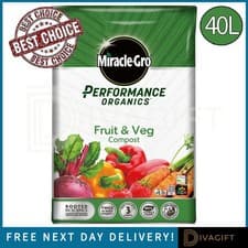 Image of MIRACLE GRO PERFORMANCE ORGANICS FRUIT & VEGETABLE PLANT BASED COMPOST SOIL 40L