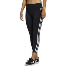 Image of adidas Believe This 2.0 3 Stripes High Rise Womens Training Tights Black 7/8 Gym