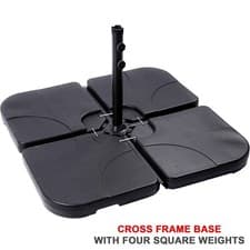 Image of 4 Piece Banana Cantilever Parasol Base Weights Metal Stand Holder Cross Frame