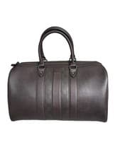Image of Ted Baker Striped PU Holdall weekender bag, dark brown