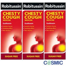 Image of 3 X Robitussin Chesty Cough Sugar Free Medicine 100ml