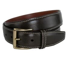 Image of CrookhornDavis Men's Mignon Garrison Grain Calfskin Feather Edge Belt