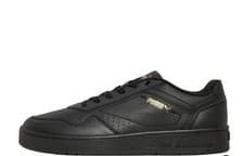 Image of Puma Mens Court Classic Trainers Black/​ Gold