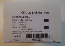 Image of Paper Mate Erasable Gel Pen Refills 0.7mm Purple Turquoise