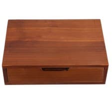 Image of  Small Wood Drawer Bamboo Desk Organizer with Drawers Desktop Storage
