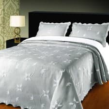 Image of Elainer Julia Soft Touch Bedspread Floral Embroidered Cotton, Single Double King