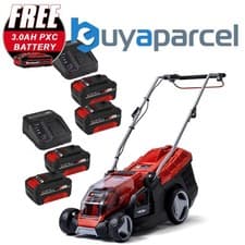 Image of Einhell Twin 18v / 36v Cordless Lawnmower 36cm PXC GE-CM 36/36 Li 4 X 4ah Batt