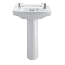 Image of Armitage Shanks washbasin 2 Tap Holes 510mm Sandringham Royalex S218001