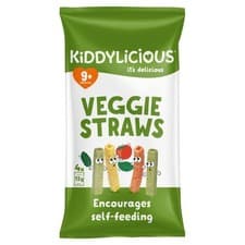 Image of Kiddylicious Veggie Straws Baby Snacks Multi 4 x 12g (Pack of 3)
