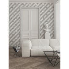 Image of Stripped geometric pattern tiny circles black & white scandinavian Wallpaper