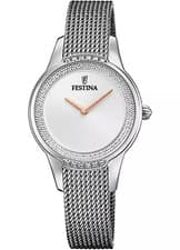 Image of Festina Ladies Silver Watch with Crystals & Mesh Bracelet - BNIB/LA54