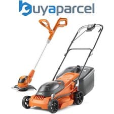 Image of Flymo 36V EasiStore 380R Cordless Lawnmower 38cm Twin 18v & Grass Trimmer Bare