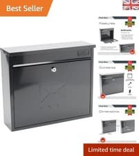 Image of Burg-Wachter Elegance Lockable Wall-Mounted Steel Post Box - Anthracite 36x31cm