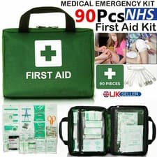 Image of 90 PIECE FIRST AID KIT BAG MEDICAL EMERGENCY KIT. TRAVEL HOME CAR TAXI WORKPLACE