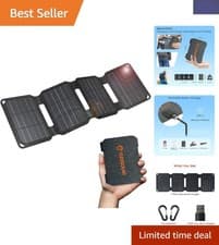 Image of Compact 10W Solar Panel Charger with USB-A Output - Perfect for Hiking & Travel