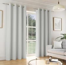 Image of Tokyo Velvet Embossed Readymade Blackout Eyelet Curtains - 3 Colours
