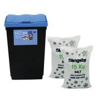 Image of Economy Salt and Grit Bin Kit Black/Blue 47L 389114
