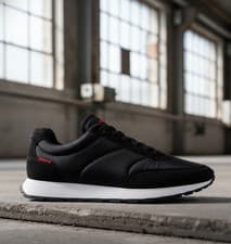 Image of Hugo Boss Icelin Runn Trainers Black All Sizes Signature Logo RRP £199 HBIRBRW