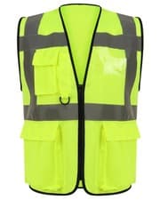 Image of Hi Vis Viz Vest High Visibility Executive Vest Waistcoat Phone & ID Pockets UK