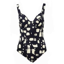 Image of Panache Paloma Balcony Wired Swimsuit Black Sand RRP £65.00 UK Size 32F