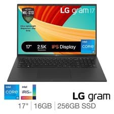 Image of LG Gram, Intel Core i5, 16GB RAM, 256GB SSD, 17 Inch Laptop, 17Z90RU-G.AP52A1