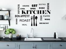 Image of Wall Stickers Kitchen Words Removable Home Decals Dining Room Mural Vinyl Art
