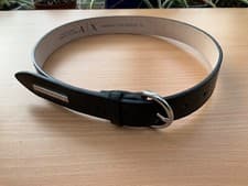 Image of Armani Exchange Womens Croc Print Leather Belt 70cm (fits 23”-25”) Black New B
