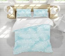 Image of 3D White Leaves KER563 Bed Pillowcases Quilt Duvet Cover Double Luna