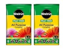 Image of Miracle-Gro Peat Free All Purpose Compost 50L x2 Garden Soil Plants Pots Beds