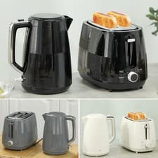 Image of Kettle and Toaster Set 2 Slice Fast Boil 1.7L Jug Electric Kitchen Appliances