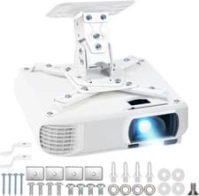 Image of White Universal Ceiling Mount for Projector - Holds 23-35Cm/9-14 Inches & 8Kg/17