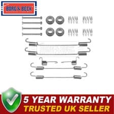 Image of Borg & Beck Rear Brake Shoes Fitting Kit Fits Peugeot 207 406 Renault Kangoo