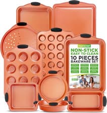 Image of Non-Stick Baking Tray Set 3-5-8-10 Piece, Stackable Carbon Steel Oven Trays