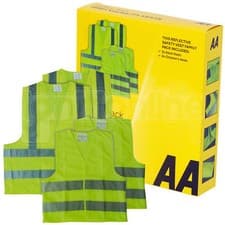 Image of AA Hi Viz Family Pack Yellow Visibility Reflective Waistcoat Safety Vest Jacket