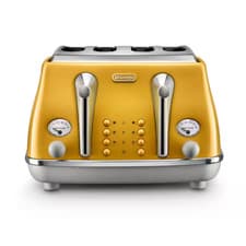 Image of De'Longhi 4 Slice Toaster Icona Capitals 1800w CTOC4003Y New York Yellow EX DIS