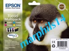 Image of EPSON T0895 (T0891  T0892 T0893 T0894) Genuine Black Cyan Magenta Yellow. 4 Inks