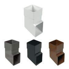 Image of Square UPVC Downpipe Gutter 65mm FloPlast Rainwater PVC Guttering Drainage