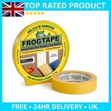 Image of Frog Tape Yellow Delicate Surface Painters Masking Tape 24mm x 41.1m. Indoor and