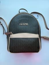 Image of Authentic GUESS Backpack – Brown Monogram – Classic Design – New – RRP £145