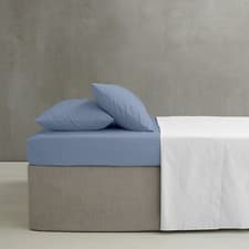 Image of Catherine Lansfield 180TC Easy Iron Percale Fitted Sheet Or Pillowcases Blue
