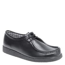 Image of Route 21 M 157 Men's Black Leather Lace Up Apron Para Shoes