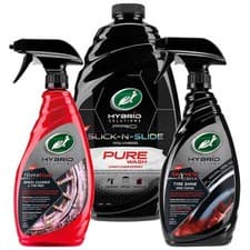 Image of Turtle Wax Hybrid 3 Step Car Wash, Wheel & Tyre Cleaner Dressing (Triple Pack)